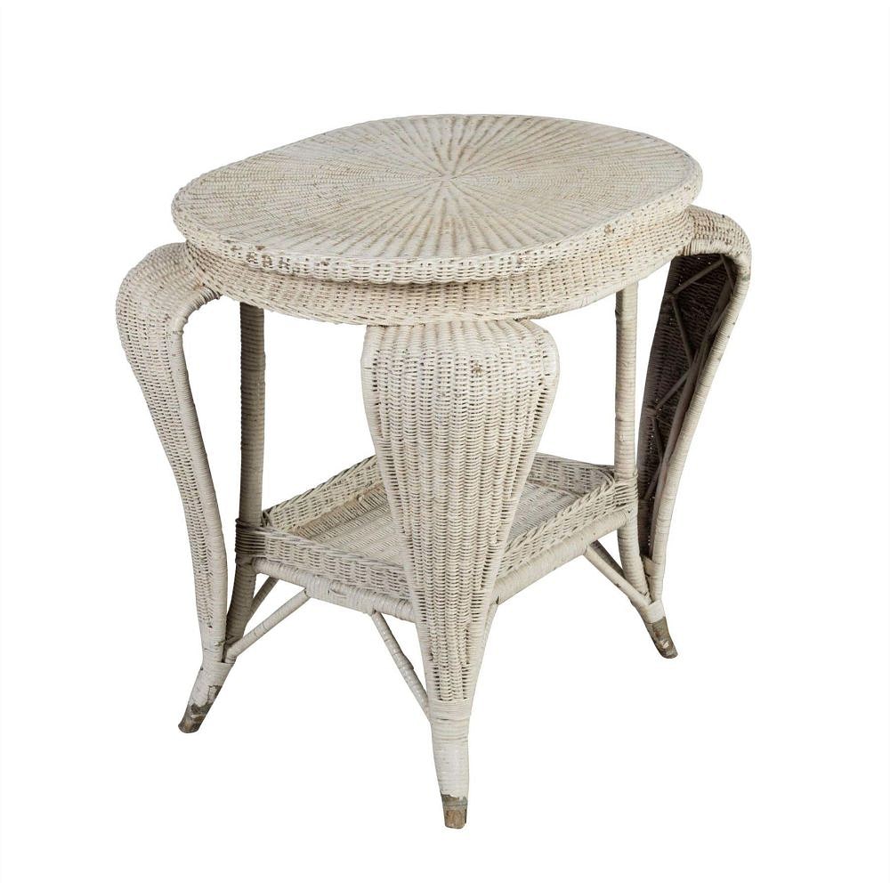White Wicker Garden Table GA2012480
