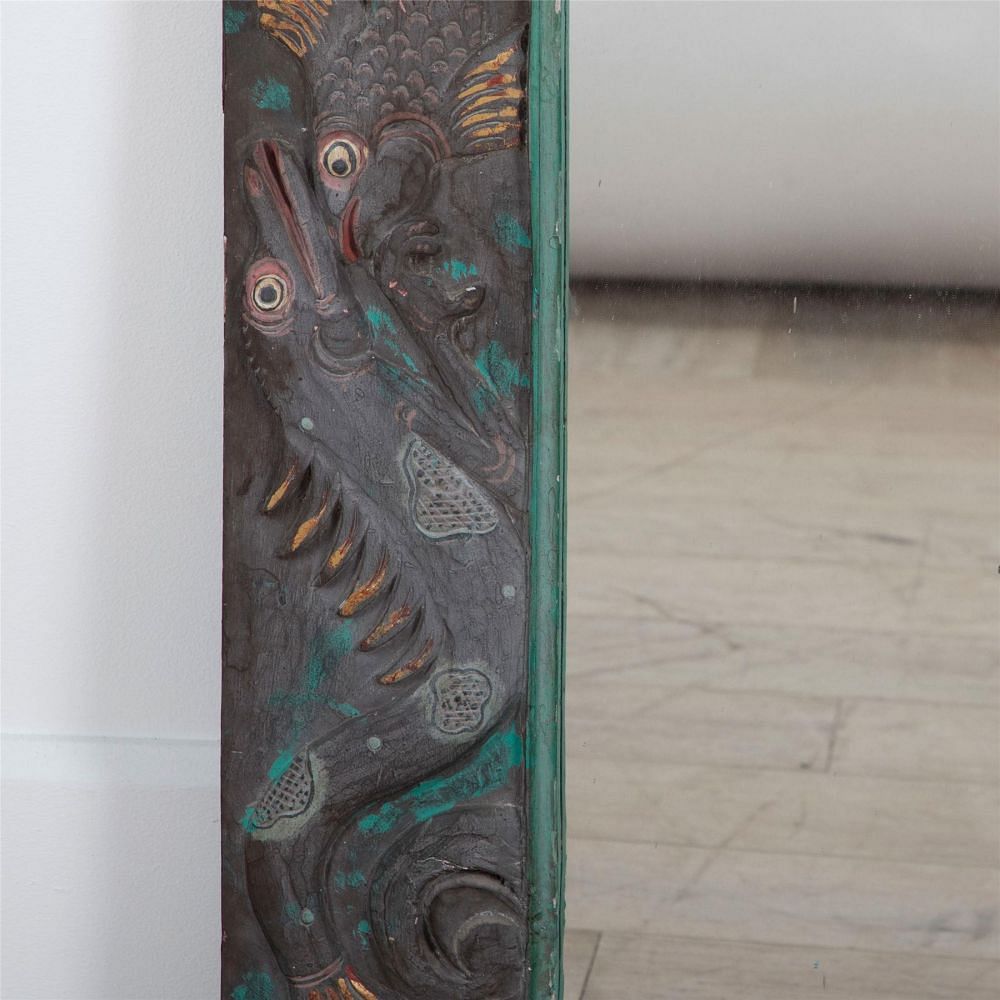 Mirror with Carved and Painted Fish Frame MI0561534
