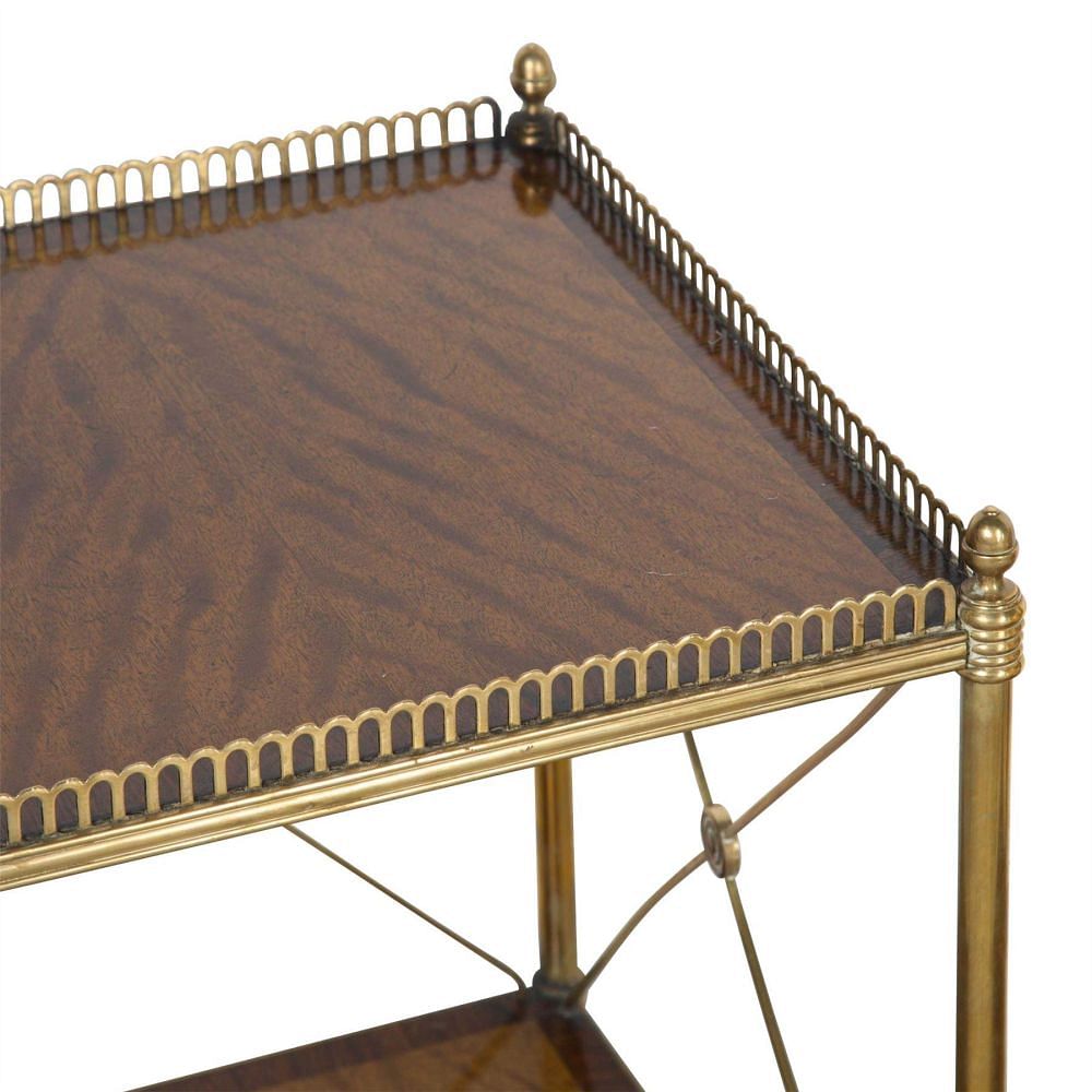 Pair of Mid Century Brass, Satinwood and Mahogany Side Tables TS354728