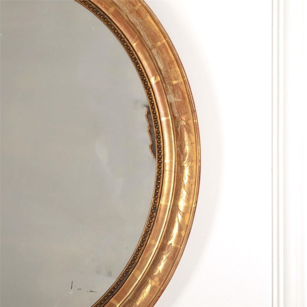 19th Century French Oval Mirror MI157018