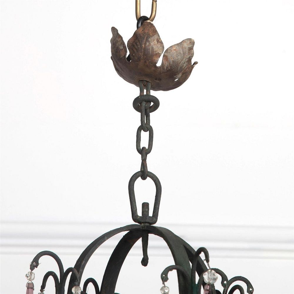 French Iron and Crystal Chandelier LC1561855