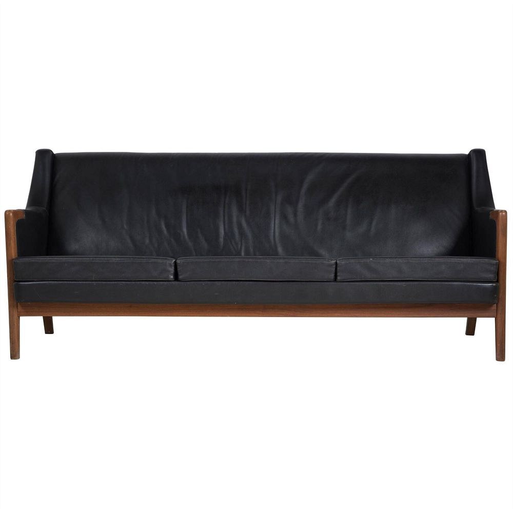 1970s Danish Leather Sofa SB053680