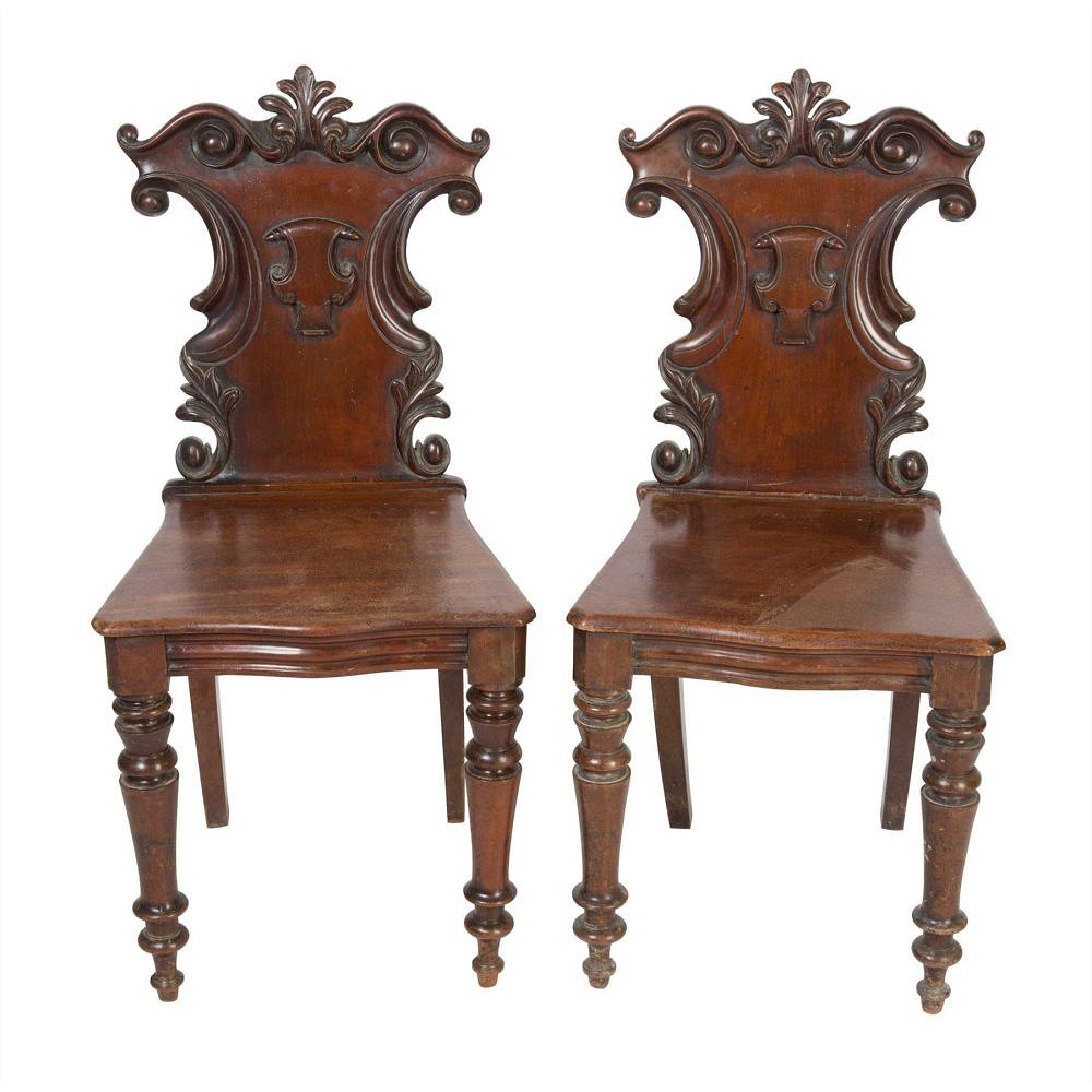 Pair of Mahogany Hall Chairs CH5558000