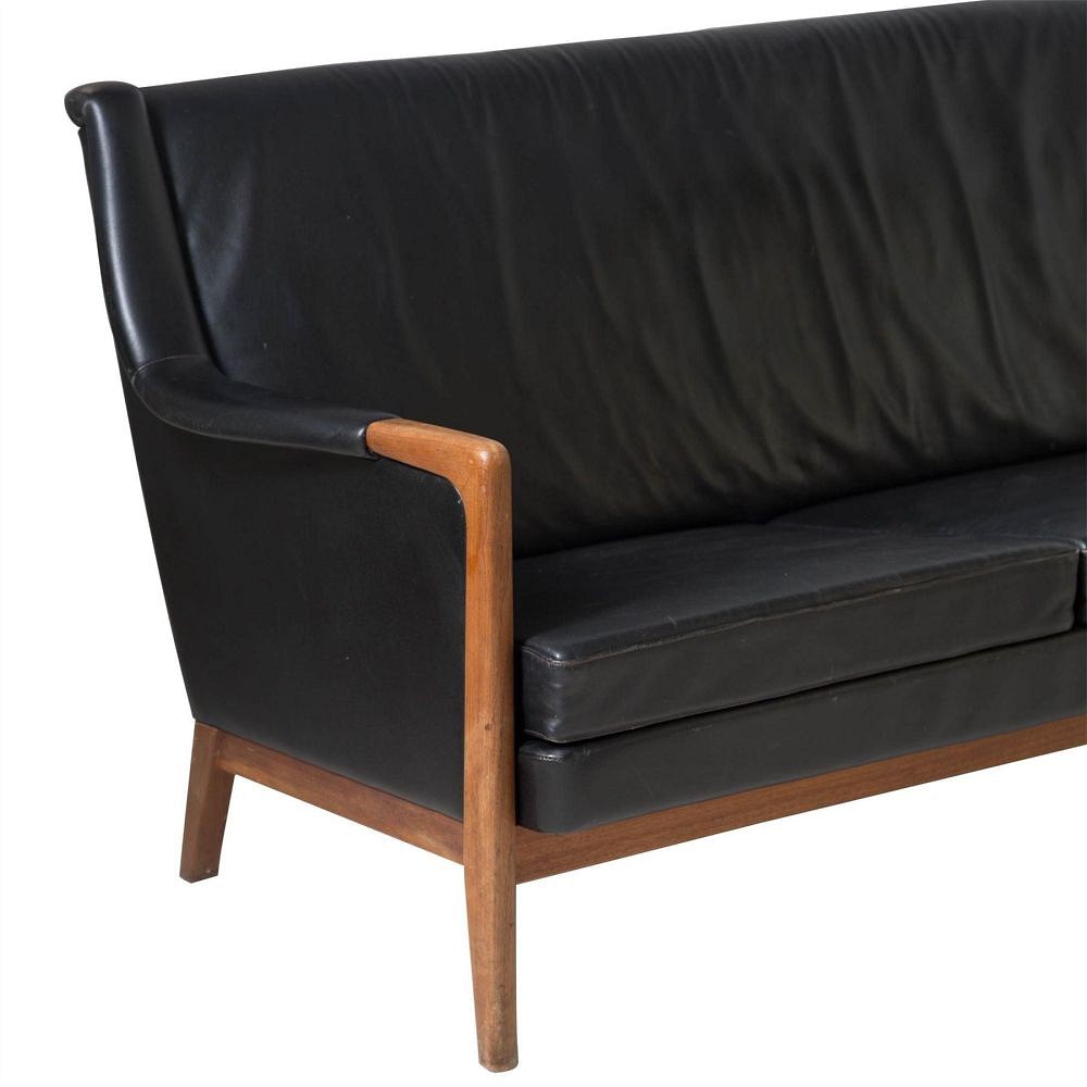 1970s Danish Leather Sofa SB053680