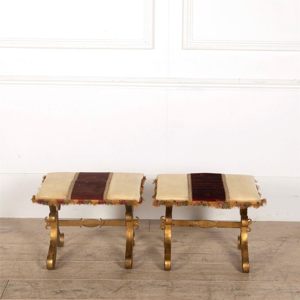 Pair Of Vintage Spanish Stools ST157035
