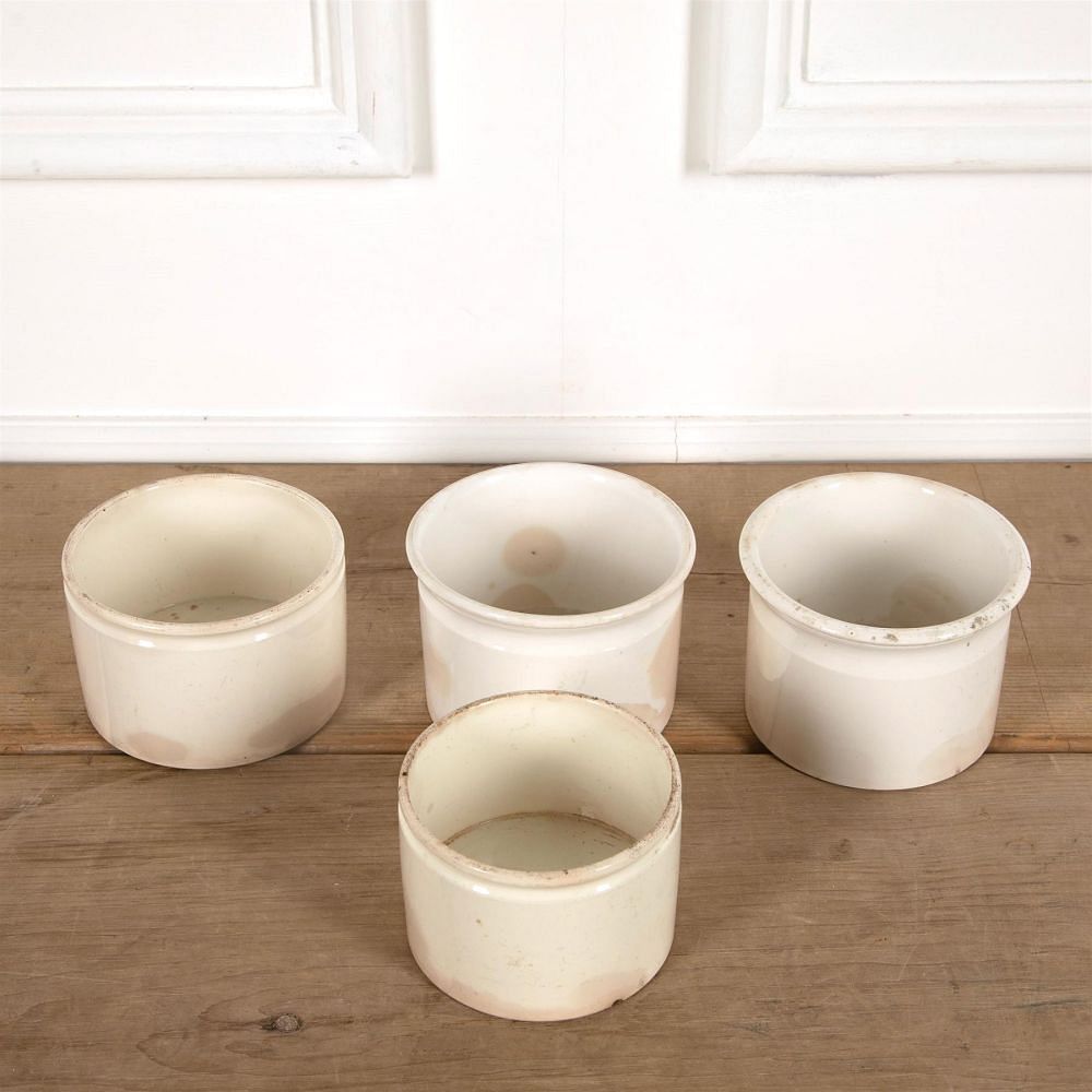 Medium French White Porcelain Pate Jars DA4461567