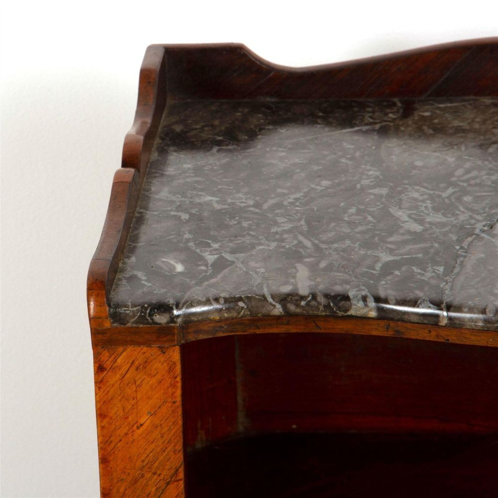 French Grey Marble Topped Bedside Table BD287299