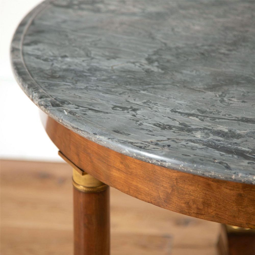 Large 19th Century French Mahogany Gueridon with Marble Top TC0161984