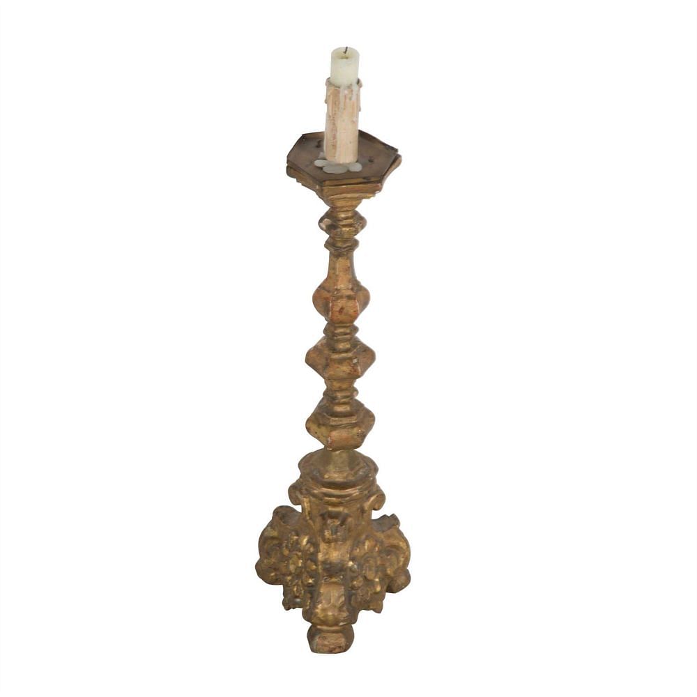 French 18th Century Carved Giltwood Candlestick LT9060572