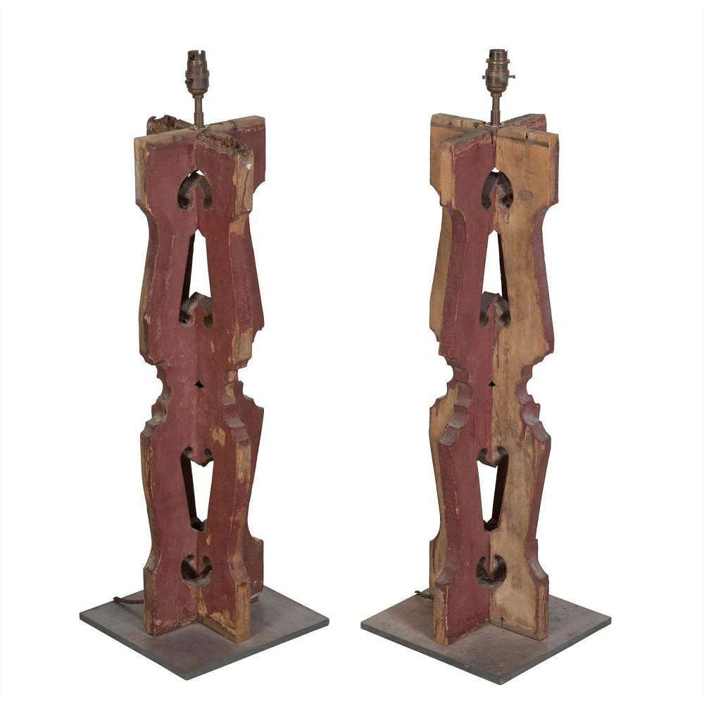 Pair of Balcony Elements Converted to Lamps LT017688