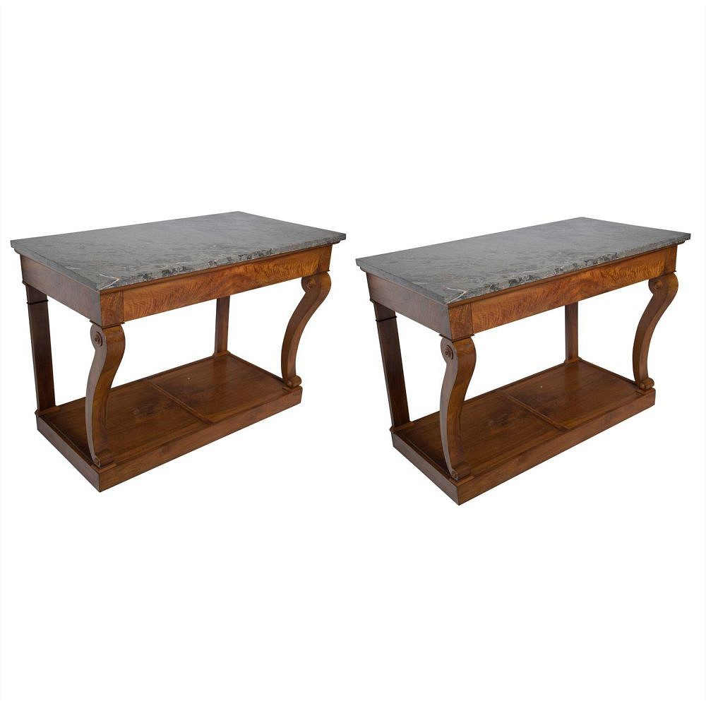 Pair of Marble Top Consoles CO4155076