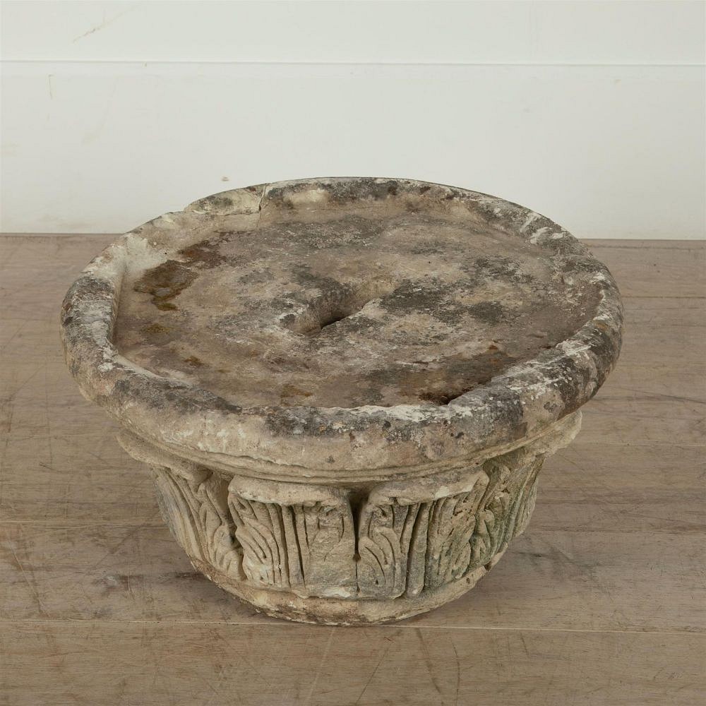 18th Century Carved Caen Stone Capital GA0961583