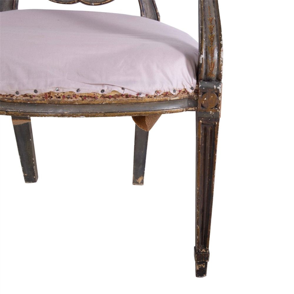 Pair of 19th Century Painted and Decorated Armchairs CH1060313