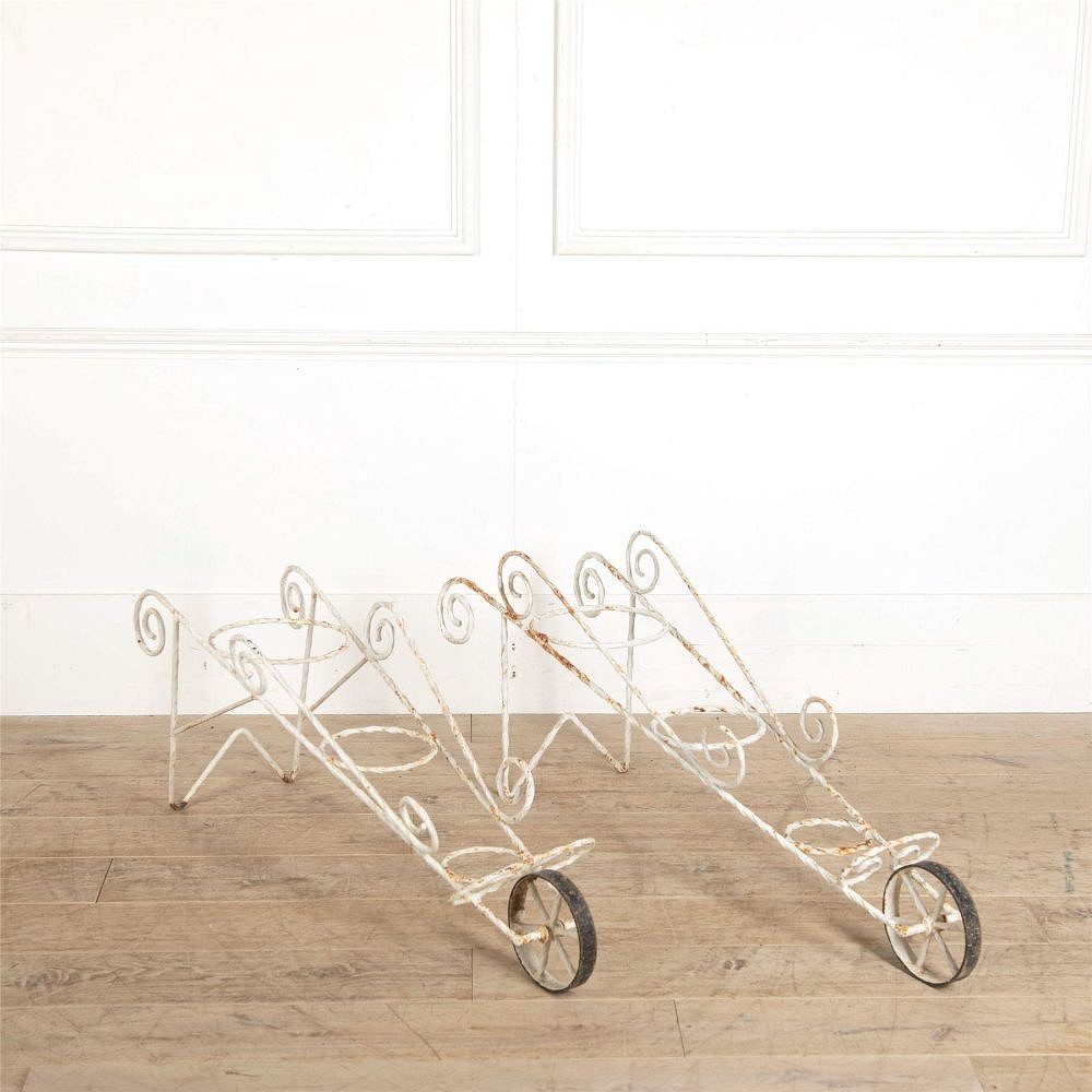 Matched Pair of Wheeled Planters GA307327