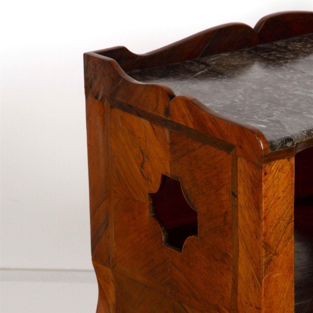 French Grey Marble Topped Bedside Table BD287299