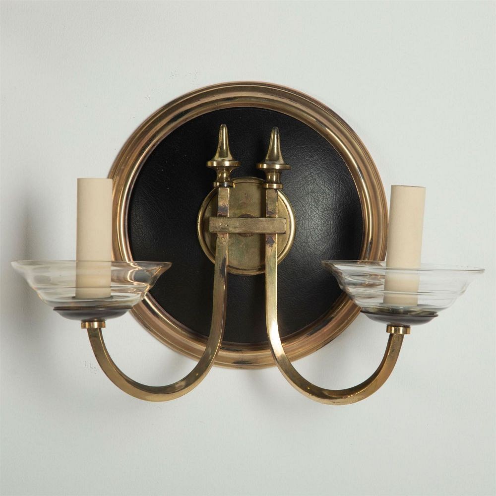 Leather and Brass Wall Sconces LW2161391