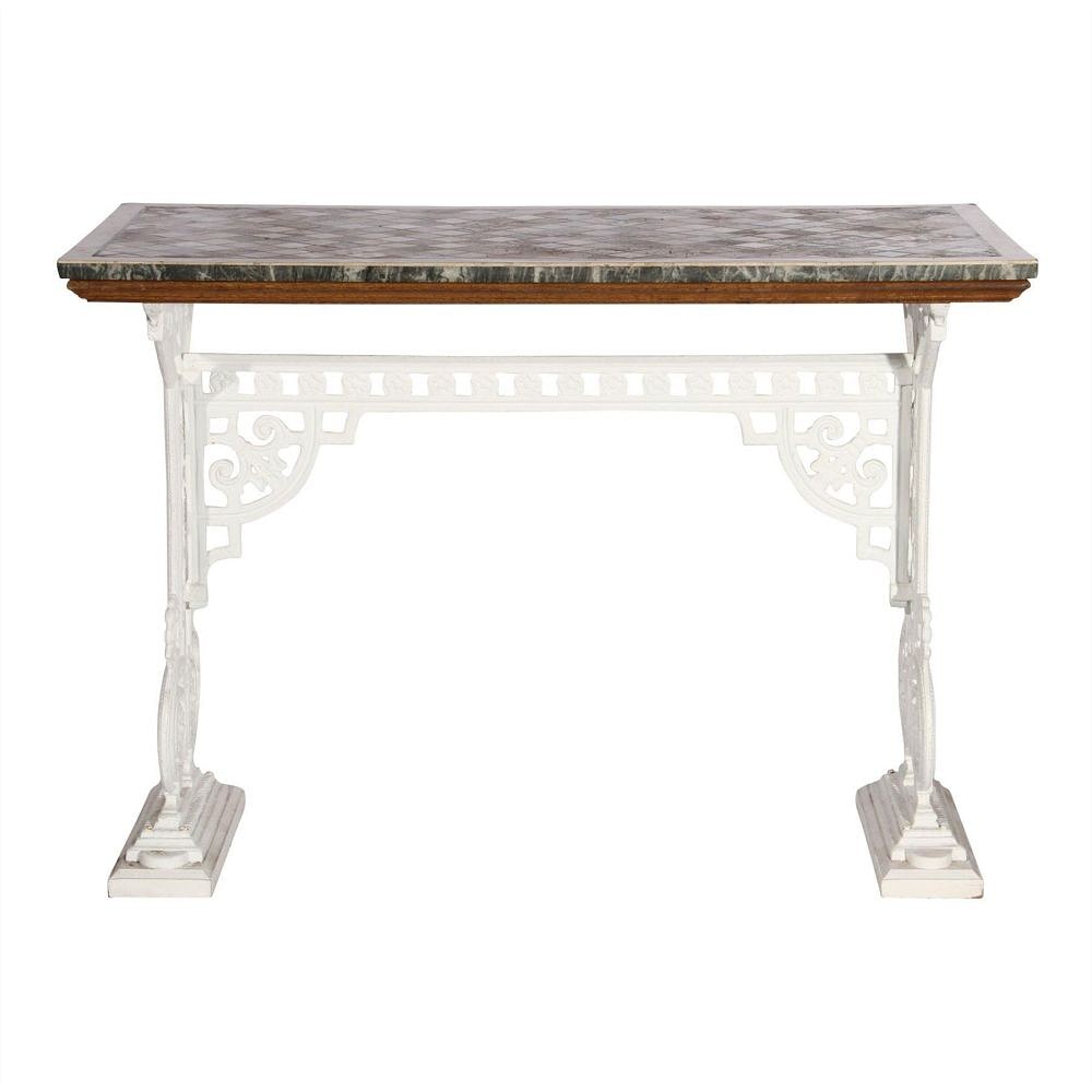 Cast Iron Centre Table with Marble Top TC101614