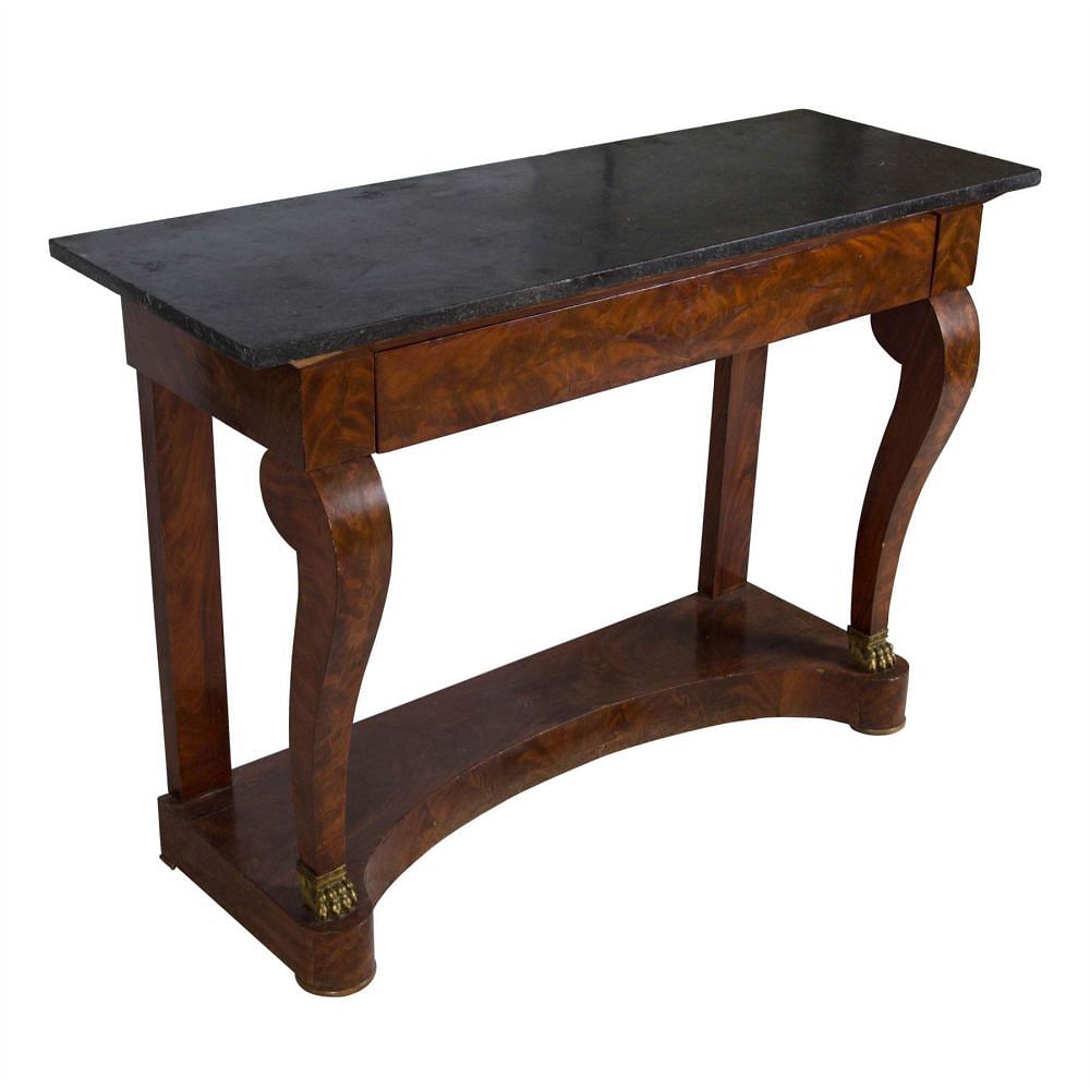 Burr Walnut and Marble Console Table CO2810624