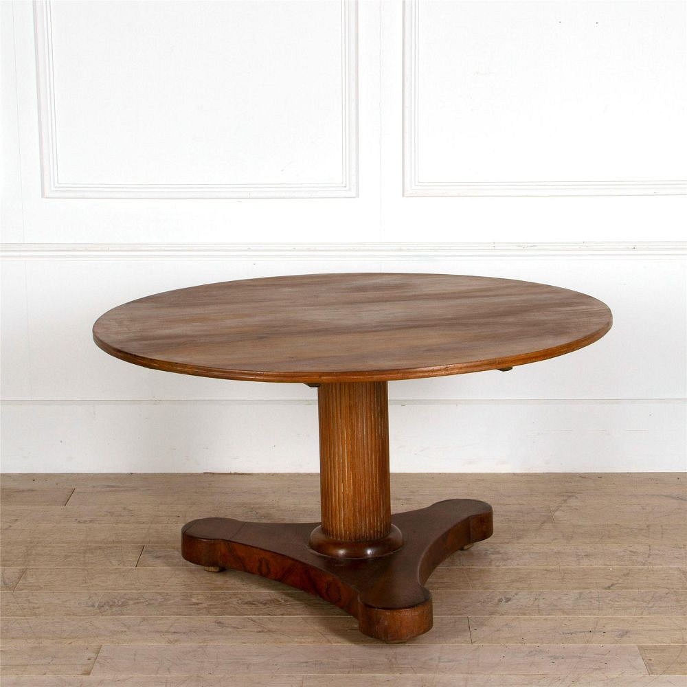 English 19th Century Walnut Pedestal Table TC287306