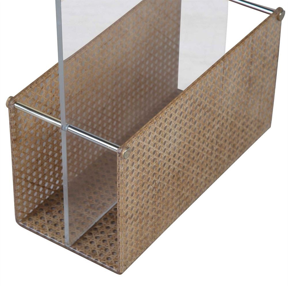 Lucite & Cane Vintage Magazine Holder OF1555435