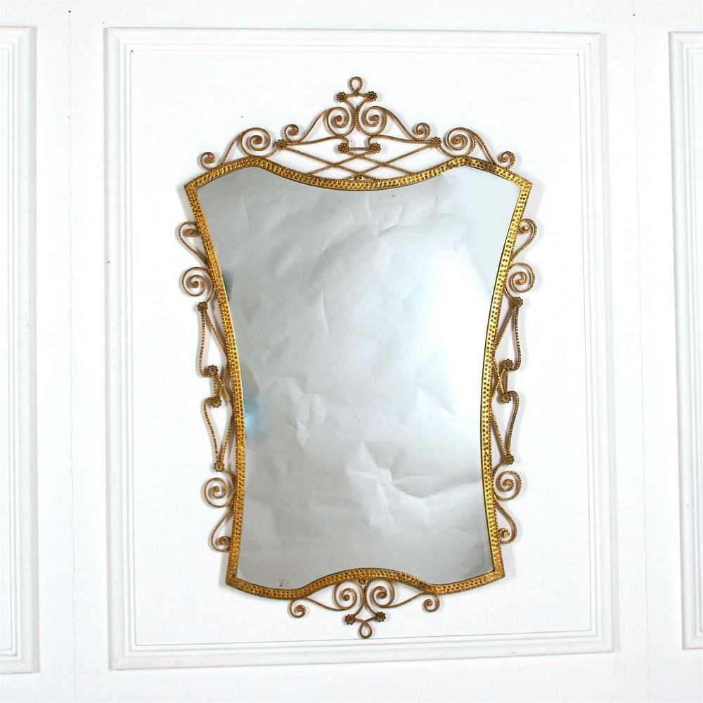 Itallian Brass Mirror by Pier Luigi Colli MI527265