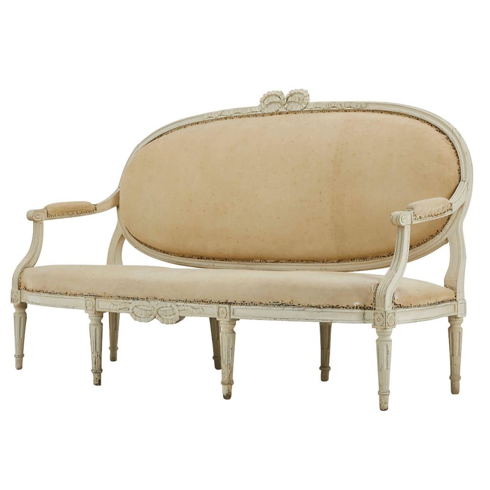 18th Century Carved Wood Painted French Sofa SB0661664