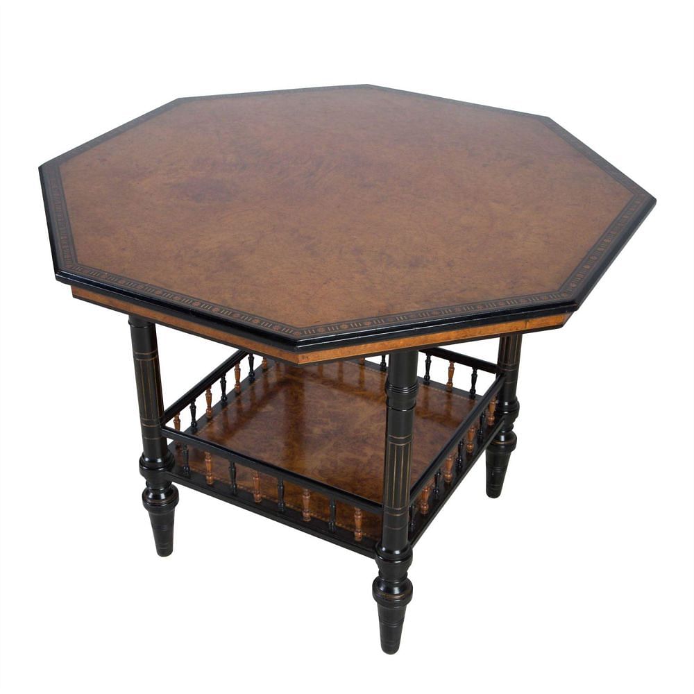 Aesthetic Movement Amboyna Ebonised Centre Table TC0512758