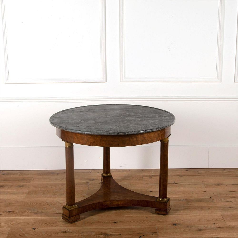 Large 19th Century French Mahogany Gueridon with Marble Top TC0161984