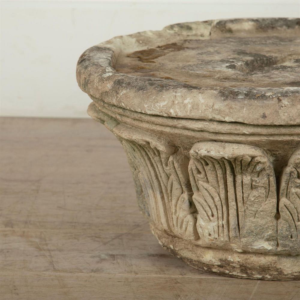 18th Century Carved Caen Stone Capital GA0961583
