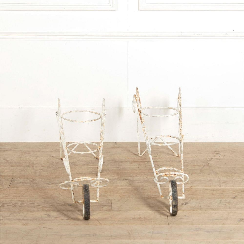 Matched Pair of Wheeled Planters GA307327