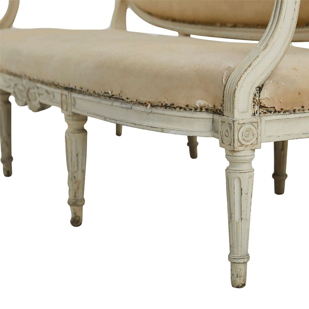 18th Century Carved Wood Painted French Sofa SB0661664