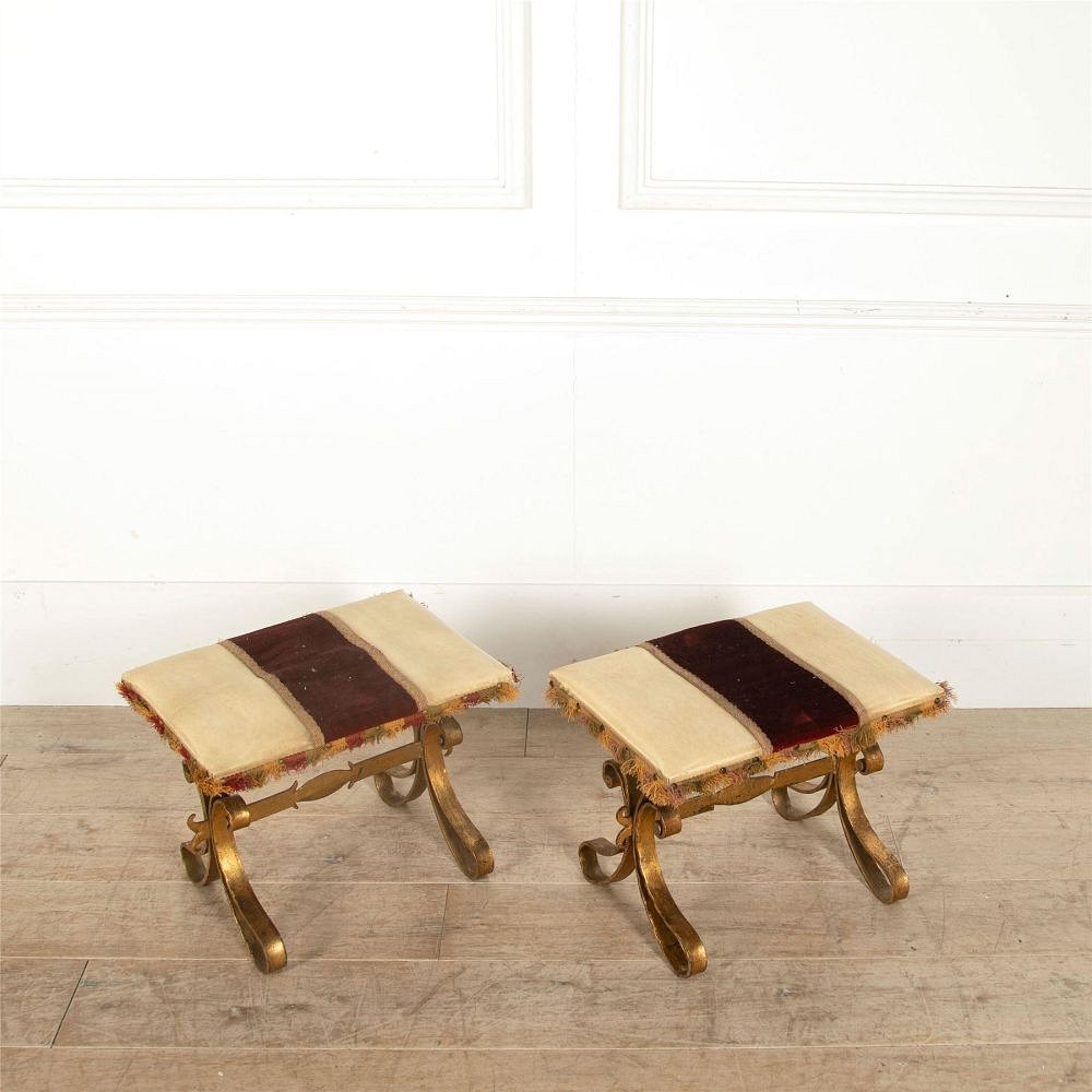 Pair Of Vintage Spanish Stools ST157035
