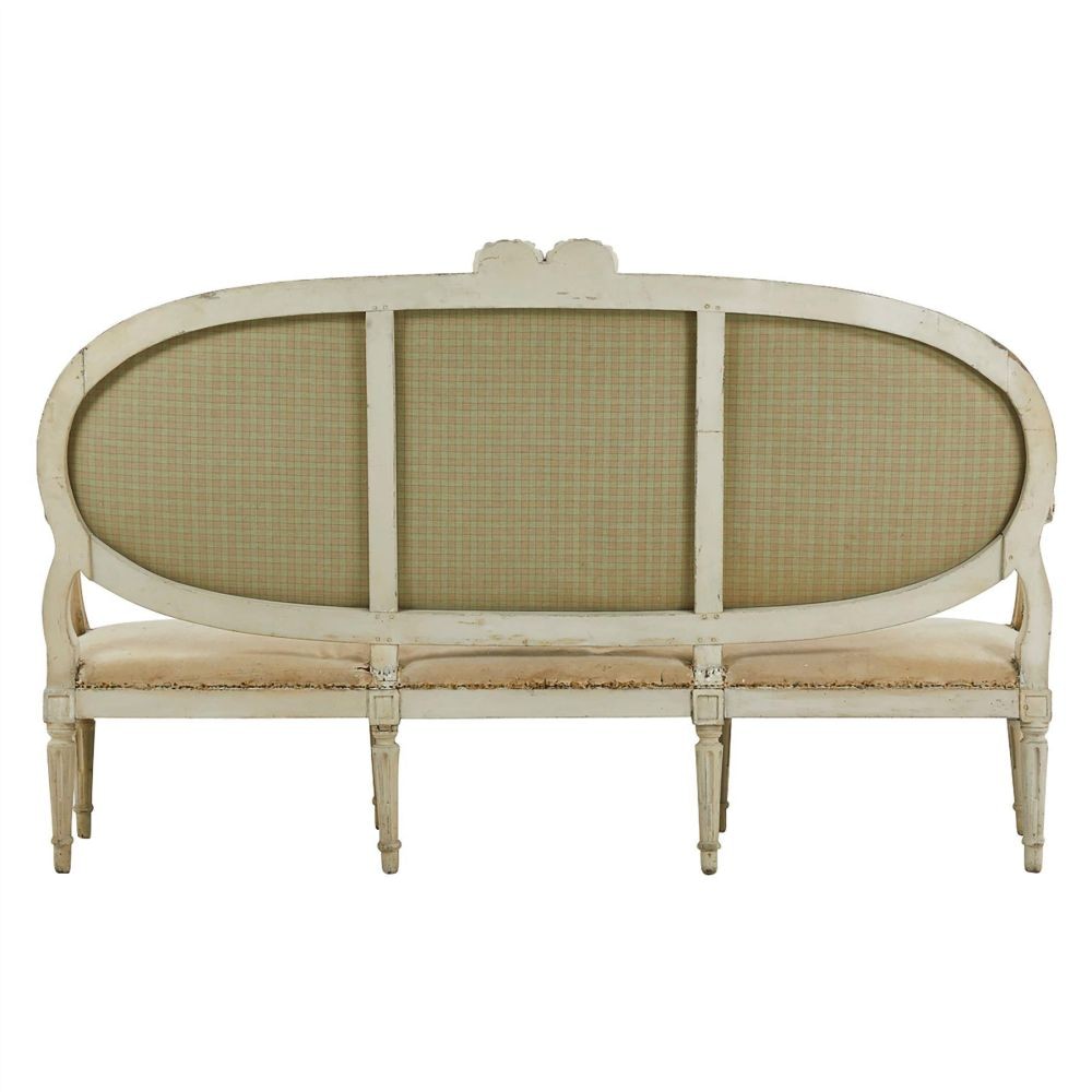 18th Century Carved Wood Painted French Sofa SB0661664