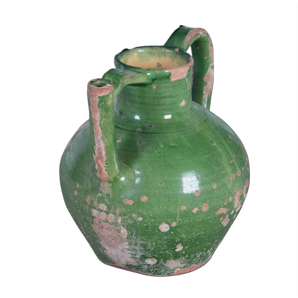 19th Century Green Glazed Cruche Orjol DA9055723
