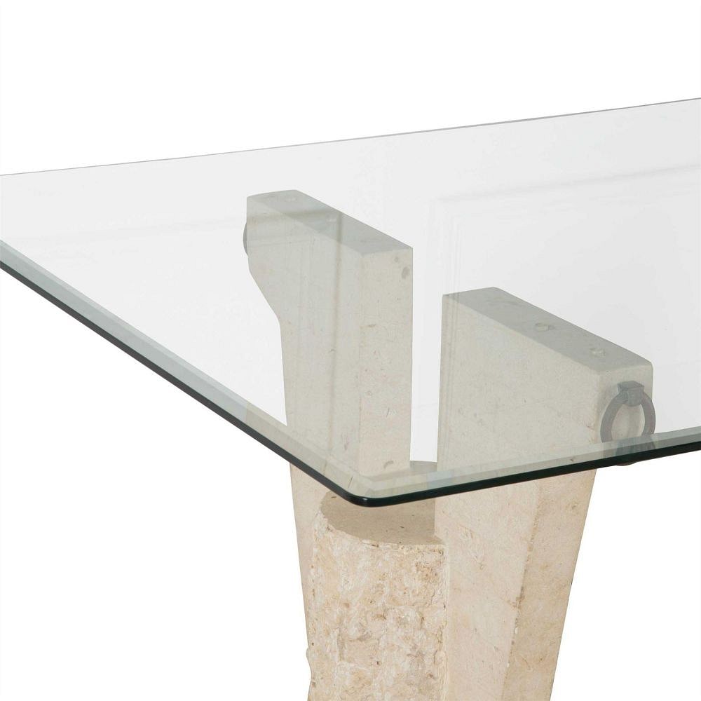 Travertine and Glass Centre Table TC9060449