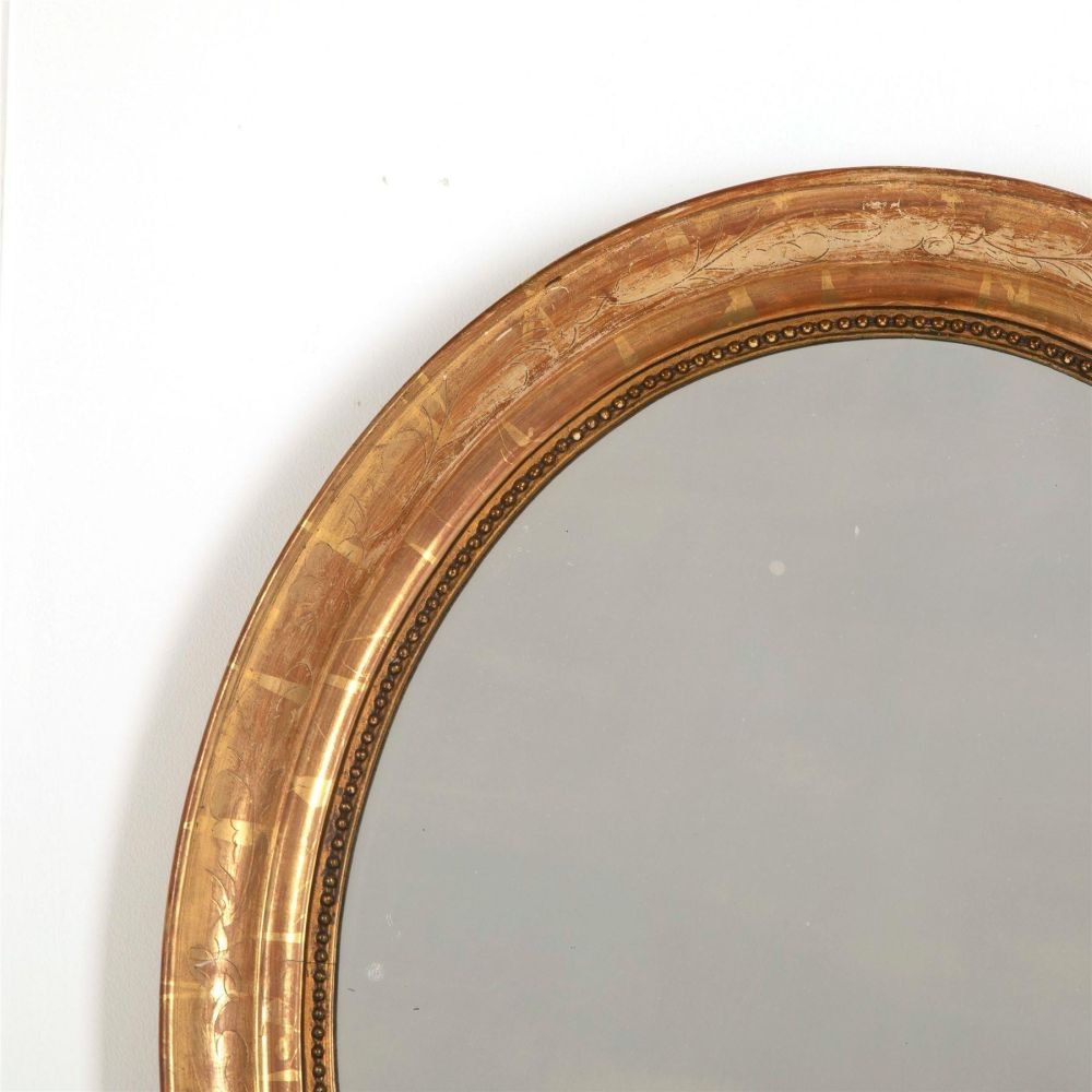 19th Century French Oval Mirror MI157018