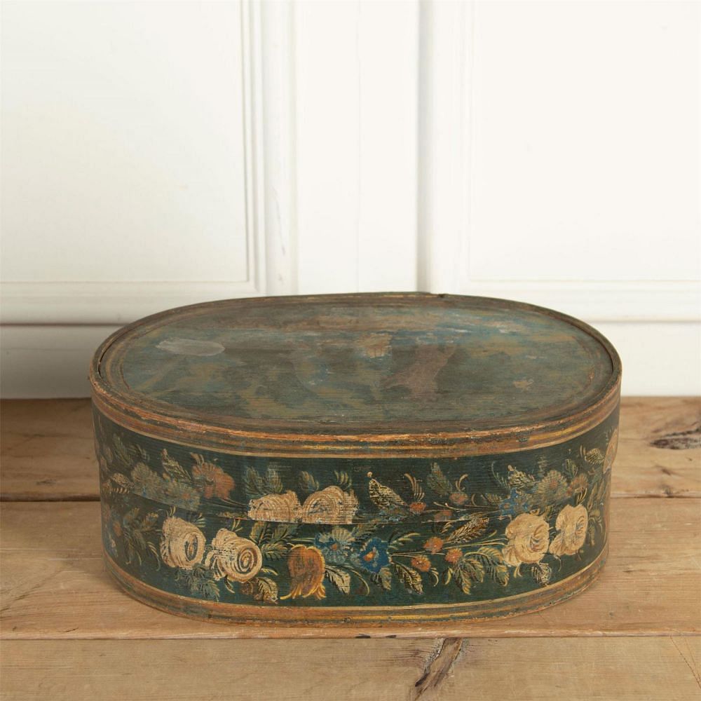 Swedish Folk Art Painted Bentwood Box DA9061308