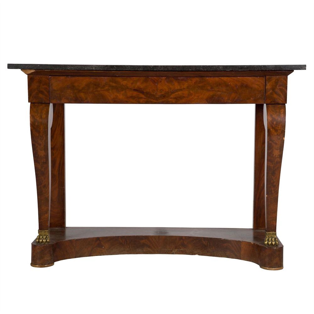 Burr Walnut and Marble Console Table CO2810624