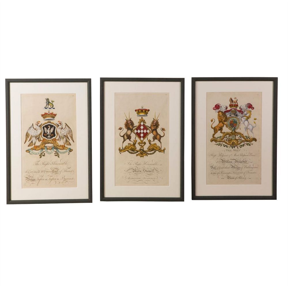 Rare Set of 6 Engravings of Coats of Arms by Joseph Edmondson WD6158234