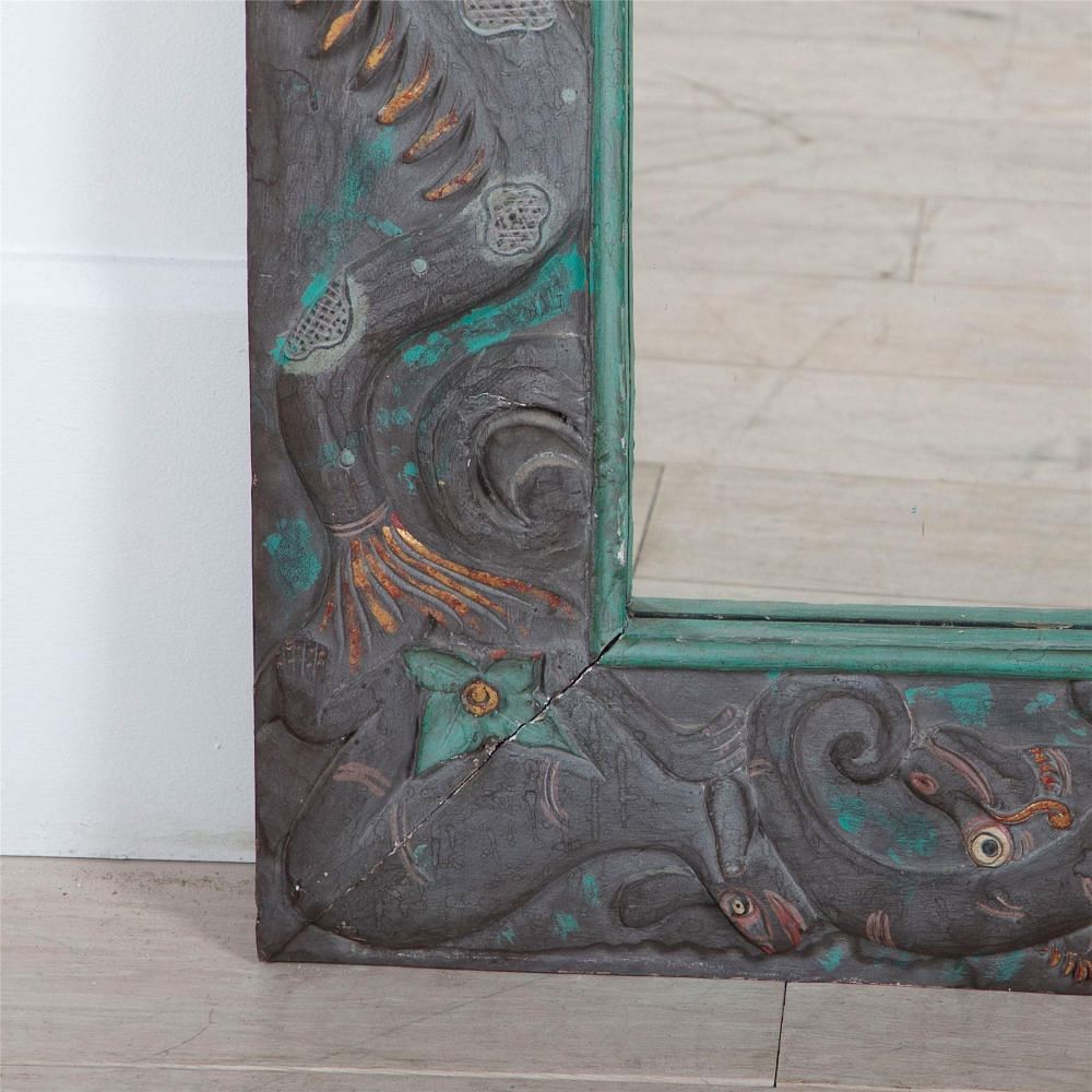 Mirror with Carved and Painted Fish Frame MI0561534