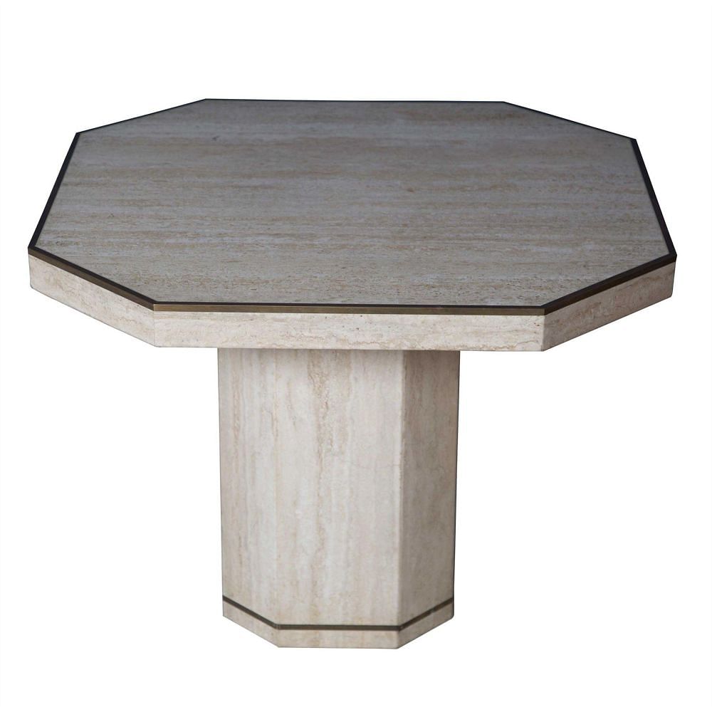 Willy Rizzo Travertine Coffee Table and Side Tables CT5355973
