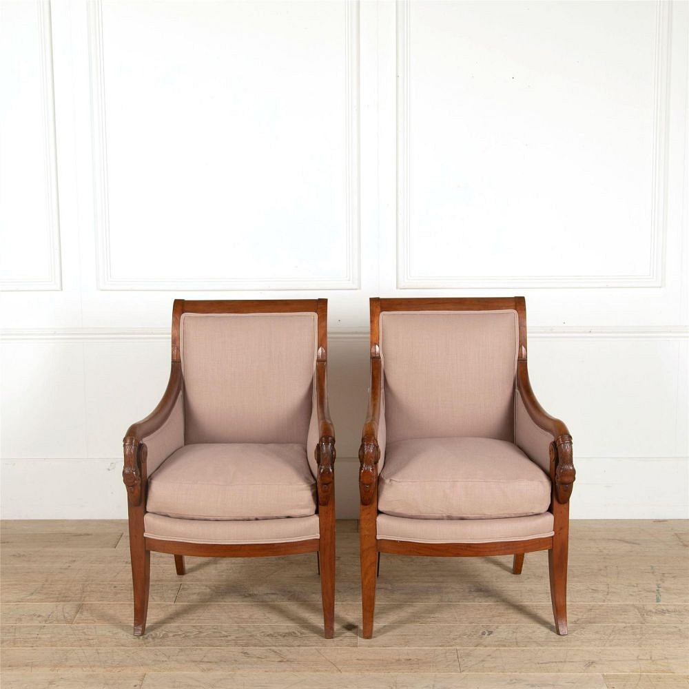 Pair of French Fruitwood Bergere Armchairs CH397387