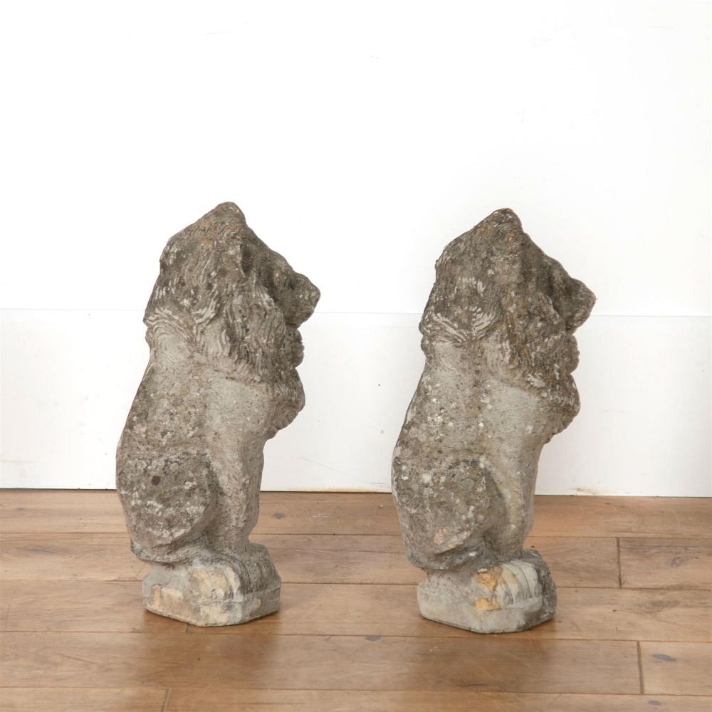Pair Of Reconstituted Stone Lions GA4562676