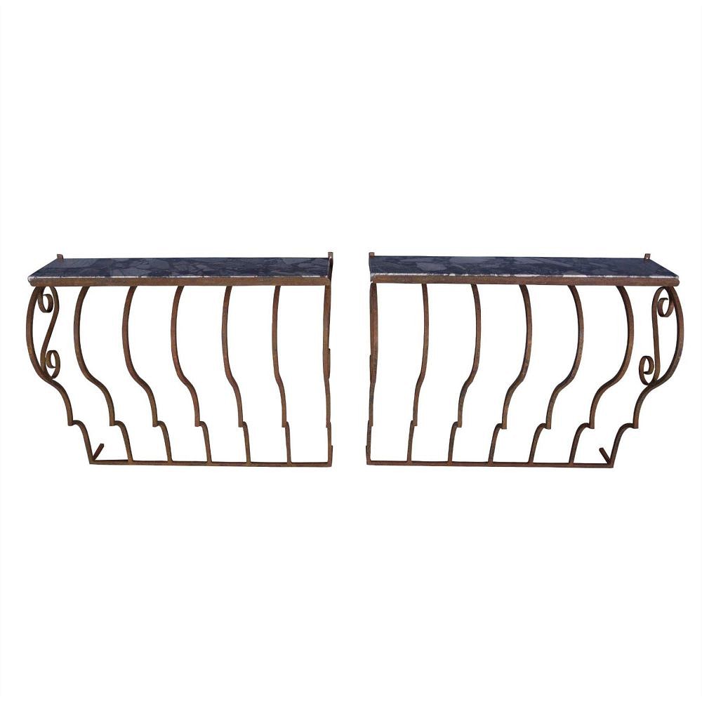 Pair of Marble Topped Console Tables CO4358567