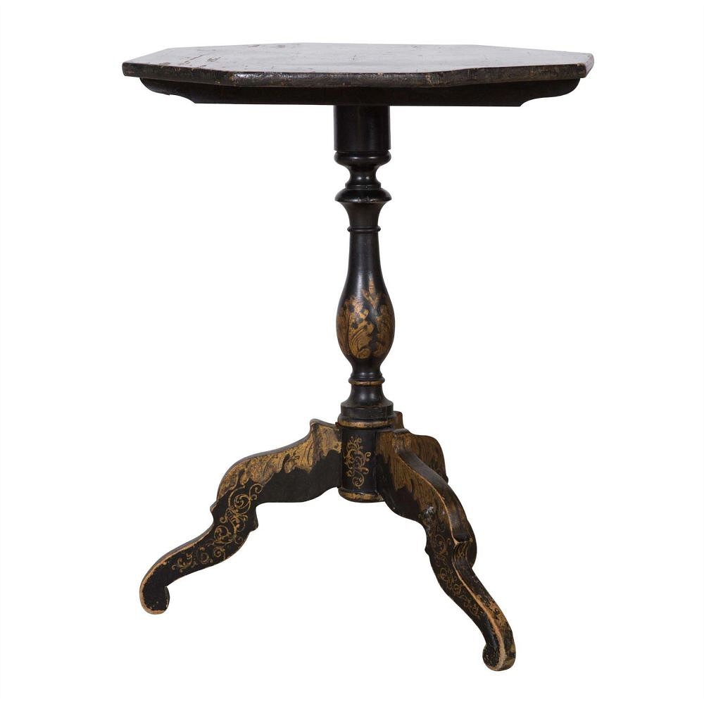 19th Century Ebonised & Gilt Tilt Top Side Table TC2057924
