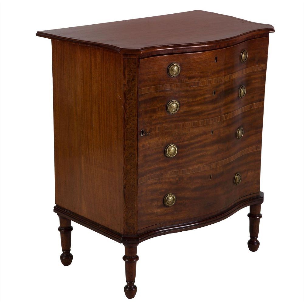 George III Mahogany Serpentine Side Cabinet BK036463