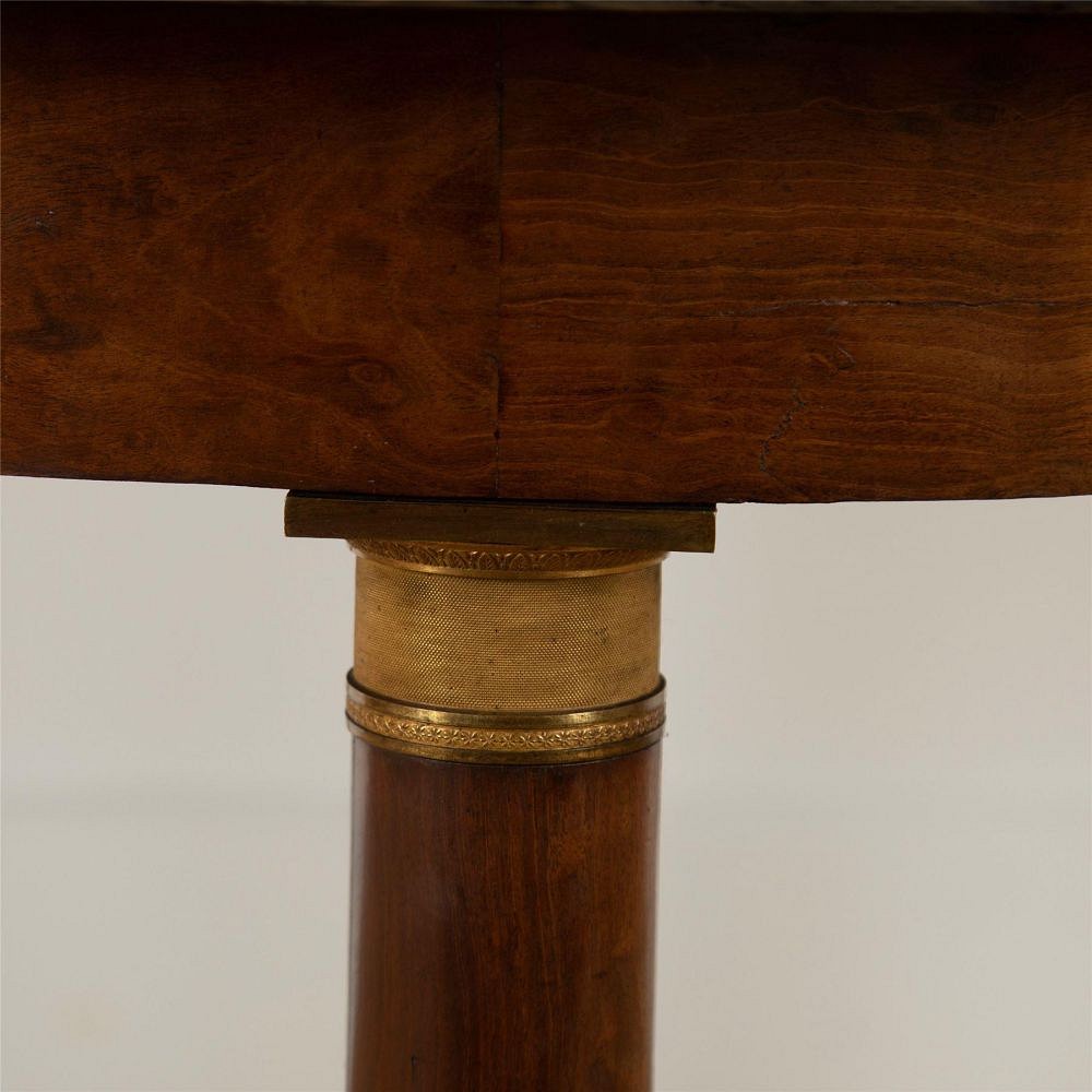 Large 19th Century French Mahogany Gueridon with Marble Top TC0161984