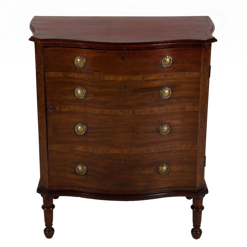 George III Mahogany Serpentine Side Cabinet BK036463