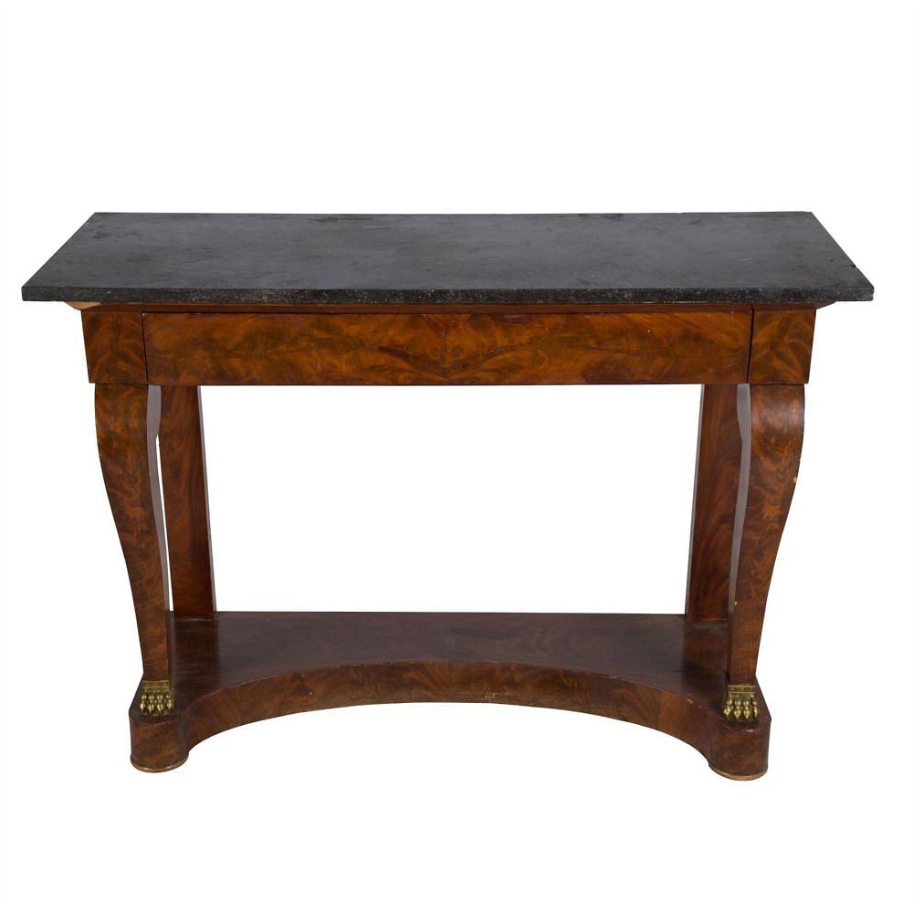Burr Walnut and Marble Console Table CO2810624