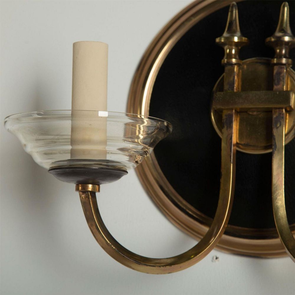 Leather and Brass Wall Sconces LW2161391